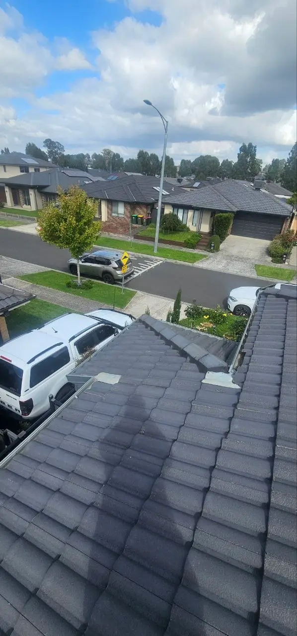 Concrete tile roof restored and resprayed in charcoal, Melbourne — project 6
