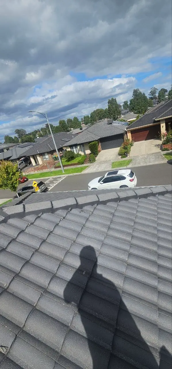 Concrete tile roof restored and resprayed in charcoal, Melbourne — project 12